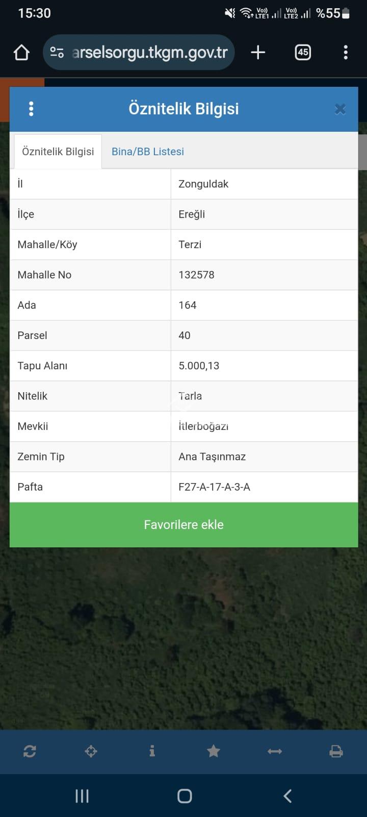 TERZİ KÖYÜNDE SATILIK 5 DÖNÜM TARLA