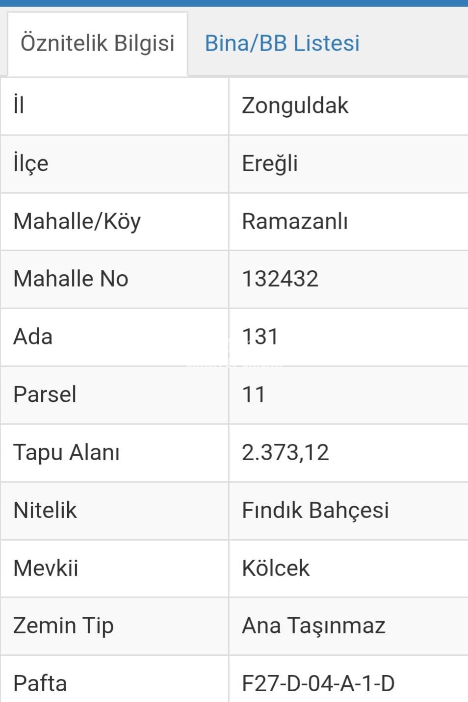 KDZ EREĞLİ RAMAZANLI KÖYÜNDE SATILIK FINDIK TARLASI