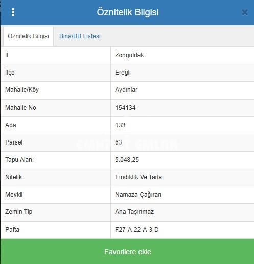 KDZ EREĞLİ AYDINLAR KÖYÜNDE 5.048 m2 BÜYÜKLÜĞÜNDE SATILIK TARLA/ARSA