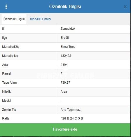 KDZ EREĞLİ ELMATEPEDE 4 KAT İMARLI  SATILIK ARSA