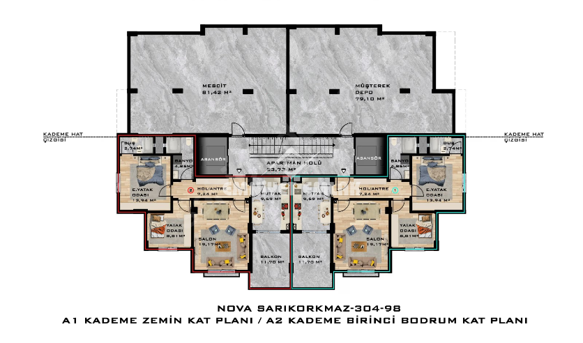 Kdz. Ereğli Sarıkokmaz Lojmanlar Üstü | Projeden Satılık 2+1 Ebeveyn Banyolu Daire