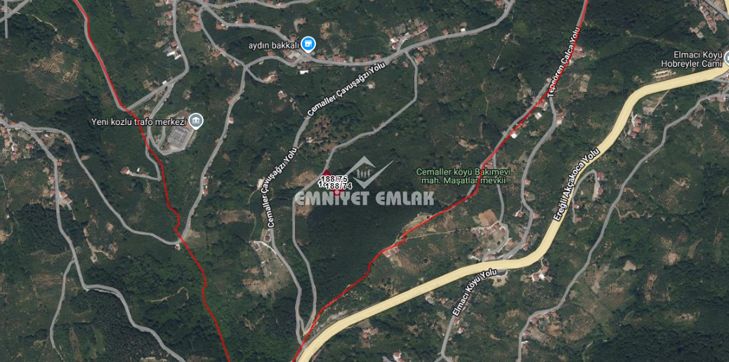 Cemaller Köyü’nde Deniz Manzaralı, 1690m² Satılık Arsa