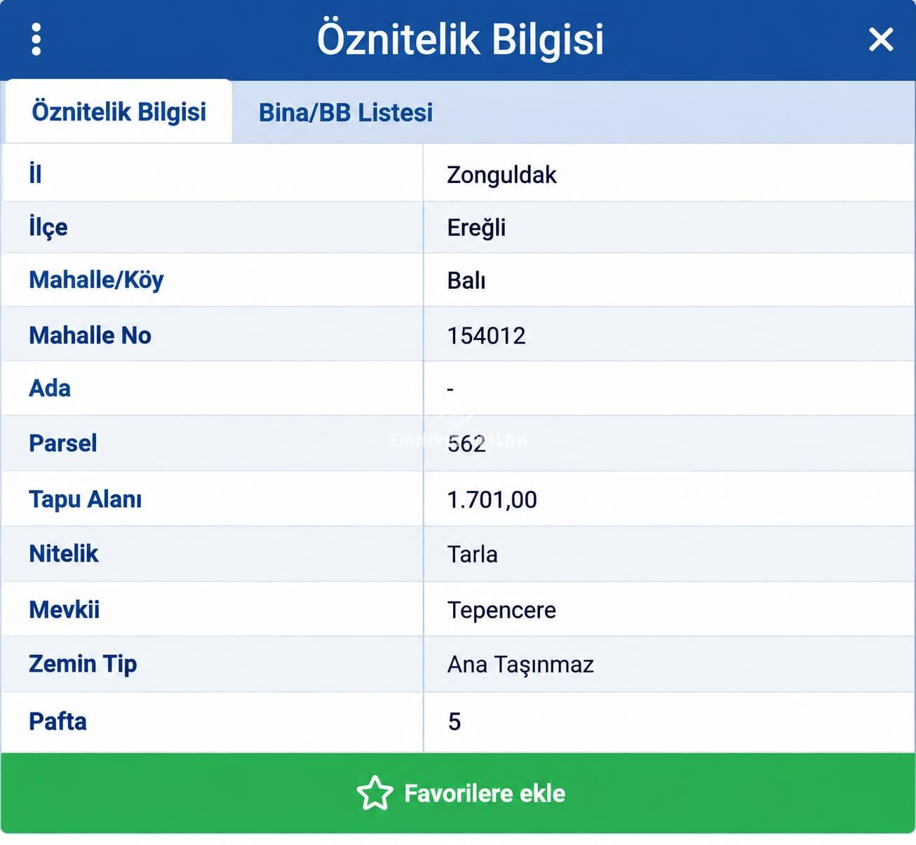 KDZ EREĞLİ BALI MAHALLESİNDE 1.701 m2 SATILIK TARLA